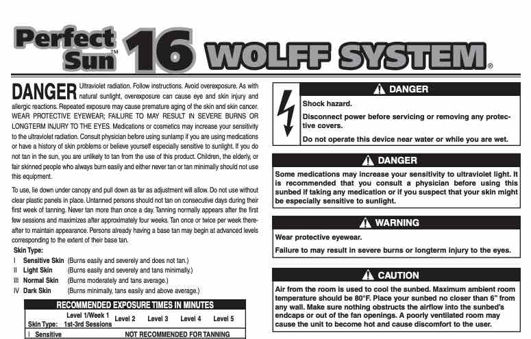 Perfect Sun 16 Tanning Bed Manual User Manual Sun Tanning Store 
