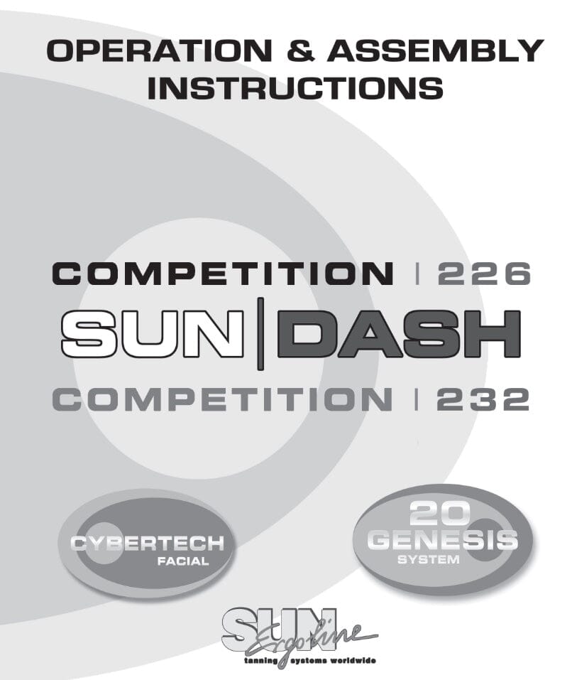 SunDash 226GF and 232GF Tanning Bed Manual User Manual Sun Tanning Store 