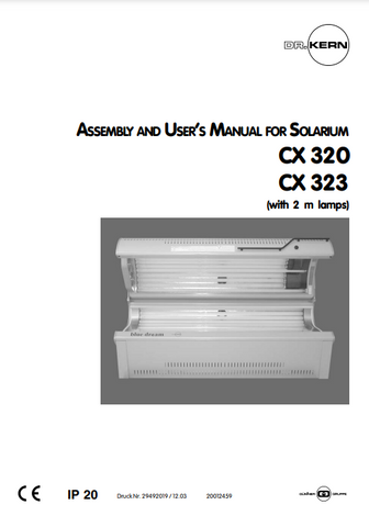 DR. KERN CX323 Tanning Bed Manual