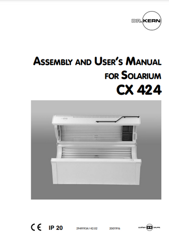 DR. KERN Solarium CX424 Tanning Bed Manual