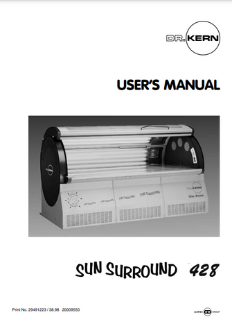 DR. KERN Sun Surround 428 Tanning Bed Manual