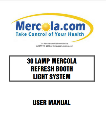 DR. MERCOLA Refresh 30 Lamp Booth Tanning Bed Manual