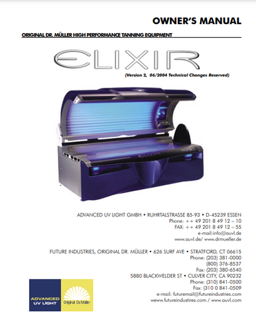 DR. MULLER Elixir Tanning Bed Manual