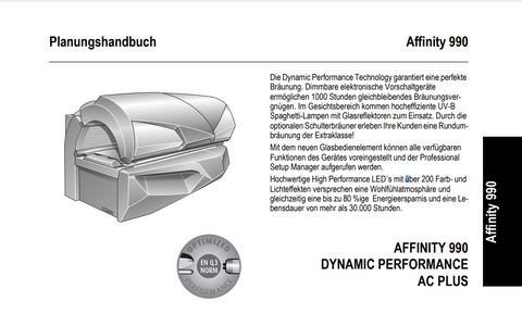 Ergoline Affinity 990 DP AC Plus Tanning Bed Manual