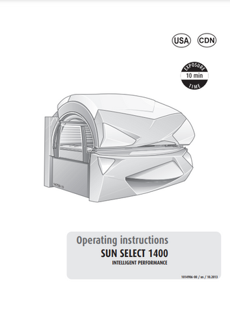 Ergoline Sun Select 1400 Intelligent Performance Tanning Bed Manual