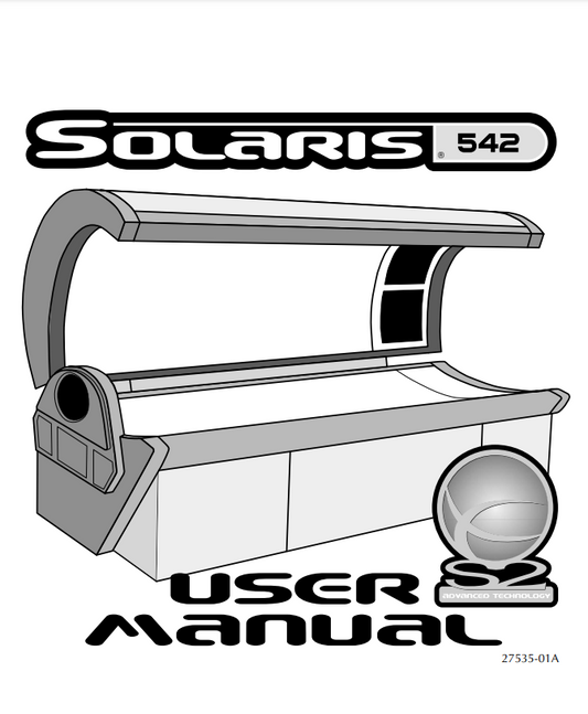 Solaris 542 Tanning Bed Manual