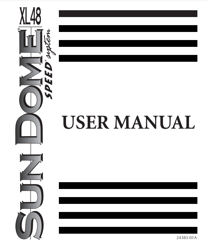 Sundome XL48 Speed System Tanning Booth Manual