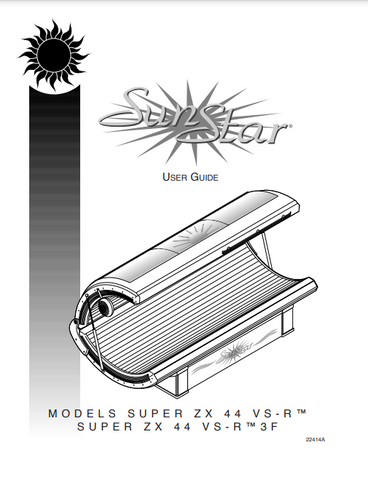 ETS SunStar Super ZX44 VS-R 3F Tanning Bed Manual