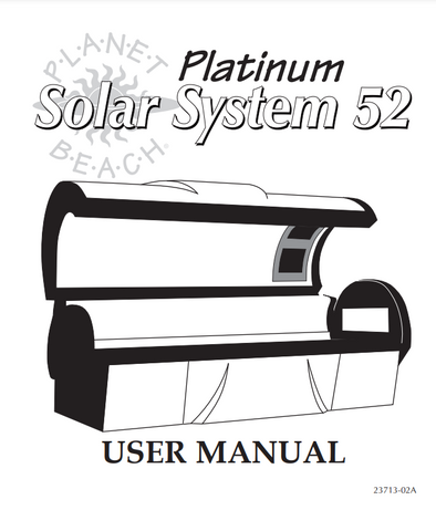 ETS Planet Beach Solar System 52 Tanning Bed Manual