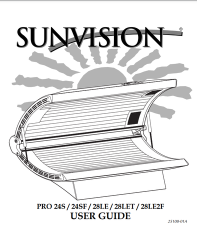 ETS SunVision Pro 28LE2F Tanning Bed Manual