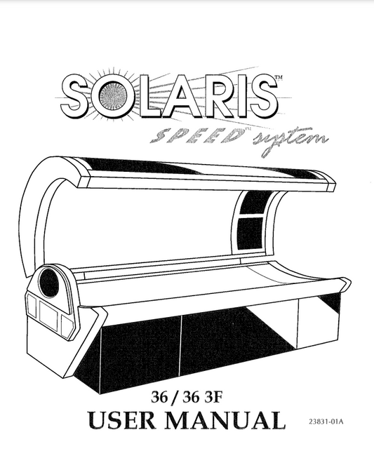 Solaris 36 and 36-3F Tanning Bed Manual