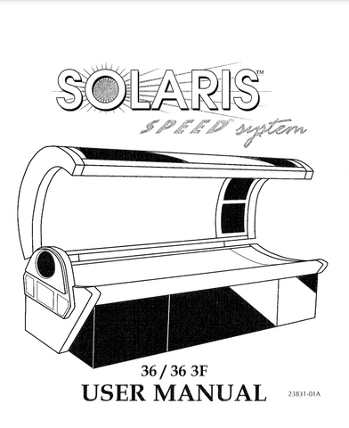 ETS Solaris 36-3F Tanning Bed Manual