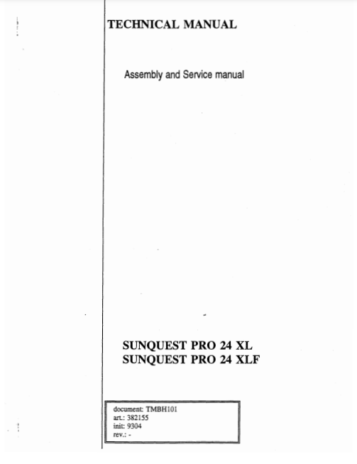 Sunquest Pro 24 XLF Tanning Bed Manual