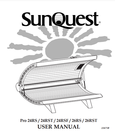 ETS Sunquest Pro 26 RST Tanning Bed Manual