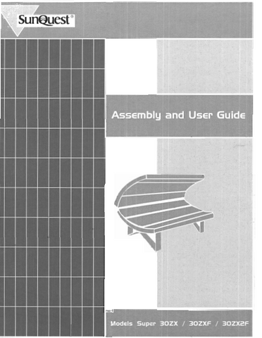 ETS SUNQUEST SUPER 30ZX, 30ZXF, AND 30ZX2F MANUAL