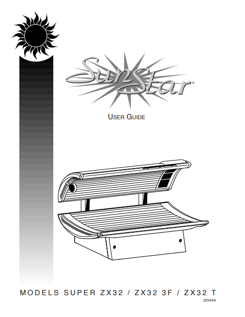 Sunstar Super ZX32 3F Tanning Bed Manual Sunstar Super ZX32 3F Tanning Bed Manual