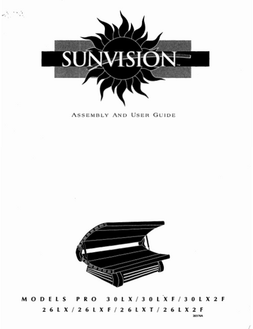 ETS SUNVISION PRO 30LX, 30LXF, 30LX2F, 26LX, 26LXF, 26LXT, AND 26LX2F MANUAL