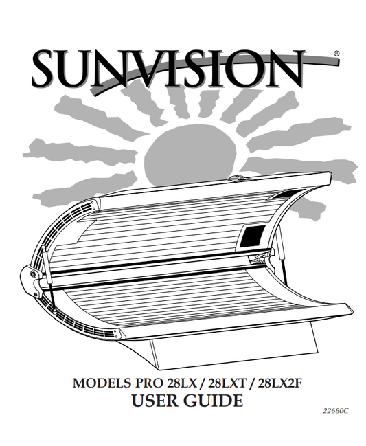 SUNVISON PRO 28LX, 28LXT, AND 28LX2F MANUAL