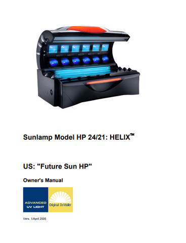 Future Sun Helix HP Tanning Bed Manual