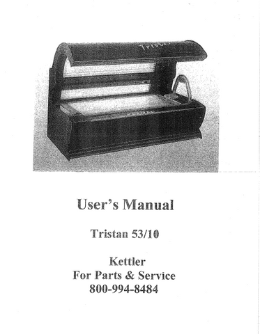 Heinz Kettler Tristan 53-10 11 Min Tanning Bed Manual