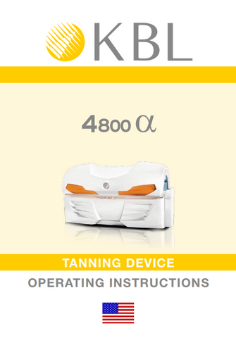 KBL 4800 Alpha Tanning Bed Manual