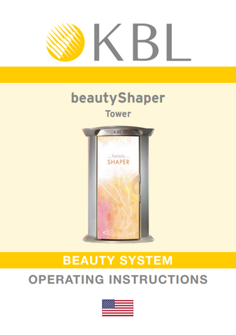 KBL Beauty shaper Tower Operating Manual