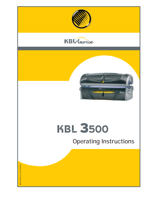KBL Solarien 3500 Tanning Bed Manual
