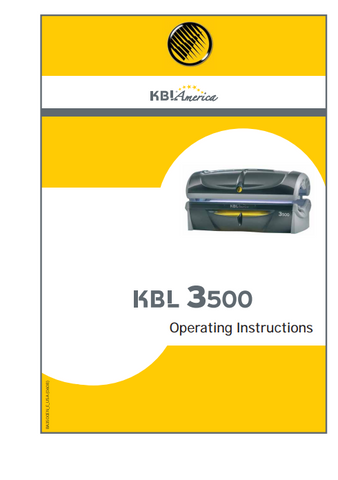 KBL Solarien 3500 Tanning Bed Manual