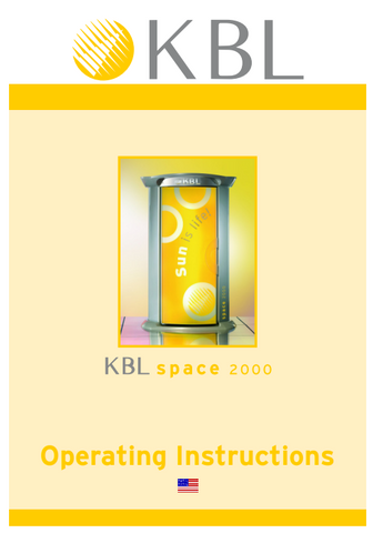 KBL Space 2000 Tanning Bed Manual