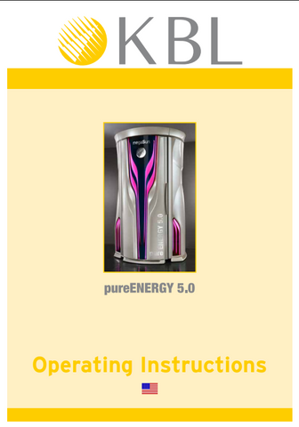 KBL Tower Pure Energy 5.0 Tanning Bed Manual