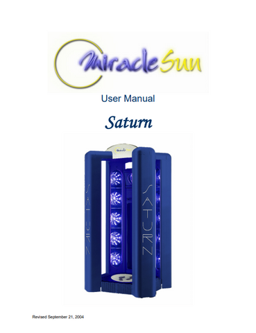 Miracle Sun Saturn 360 12 Min Tanning Bed Manual