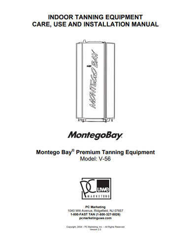 Montego Bay V-56 Tanning Bed Manual