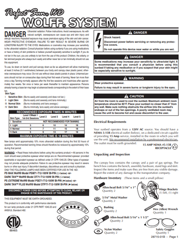 Perfect Sun 16D Tanning Bed Manual