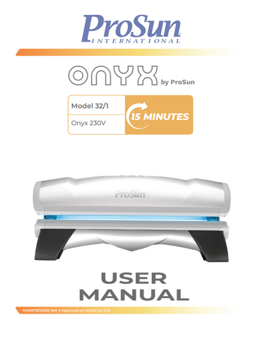 ProSun Onyx 15 Minute Tanning Bed Manual