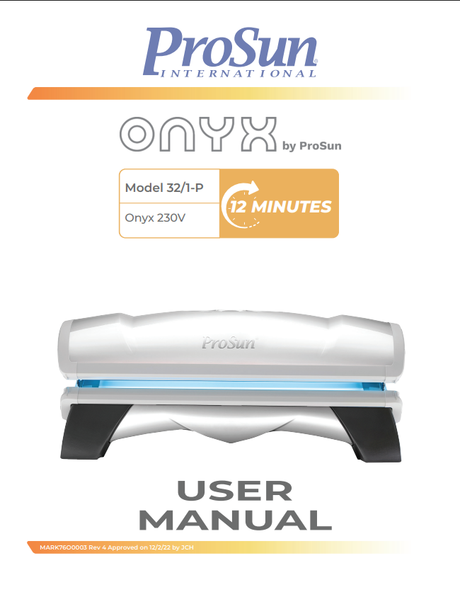 ProSun Onyx 12 Minute Tanning Bed Manual – Sun Tanning Store