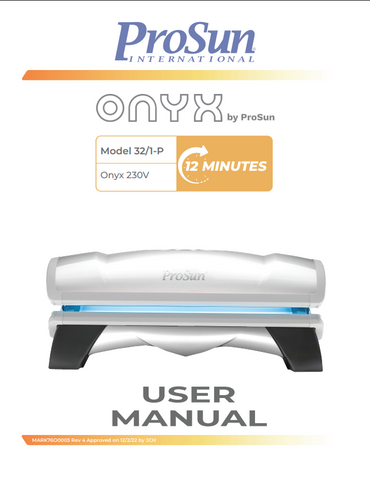 ProSun Onyx 12 Minute Tanning Bed Manual