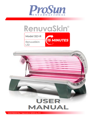 Prosun Renuvaskin L32 Tanning Bed Manual