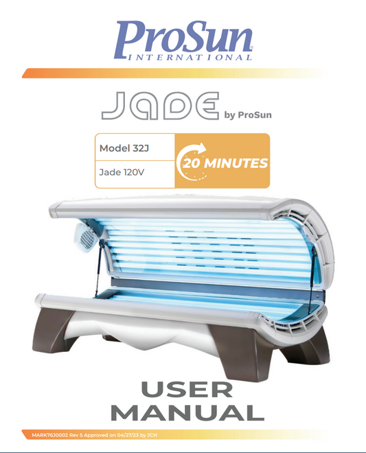 Prosun Jade 32 120V 20 Min Tanning Bed Manual