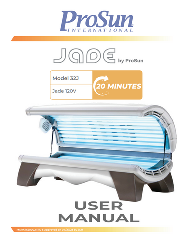 Prosun Jade 32 120V 20 Min Tanning Bed Manual