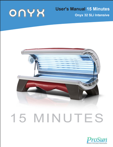 Prosun Onyx 32 SLI Intensive 15 Min Tanning Bed Manual