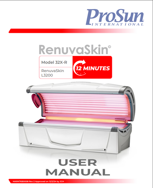 Prosun RenuvaSkin L3200 15 Min Tanning Bed Manual