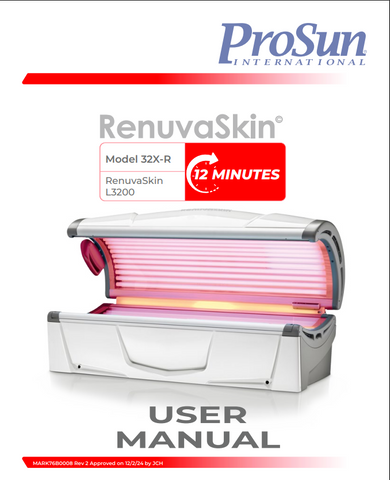 Prosun Renuvaskin L3200 15 Min Tanning Bed Manual