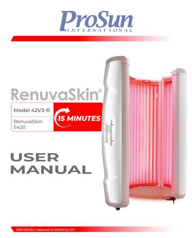 Prosun Renuvaskin S420 15 Min Tanning Bed Manual