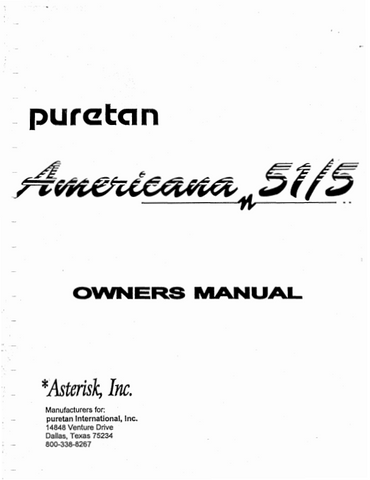 Puretan Americana 51-5 20 Min Tanning Bed Manual