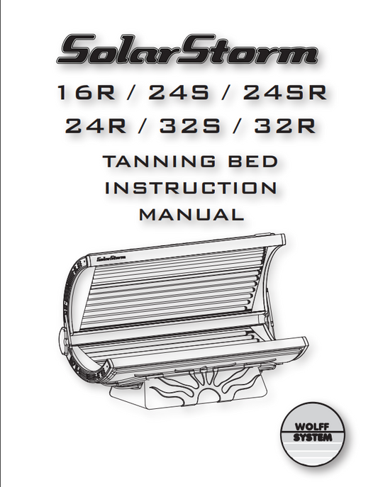 SOLARSTORM 16R, 24S, 24SR, 24R, 32S, AND 32R MANUAL