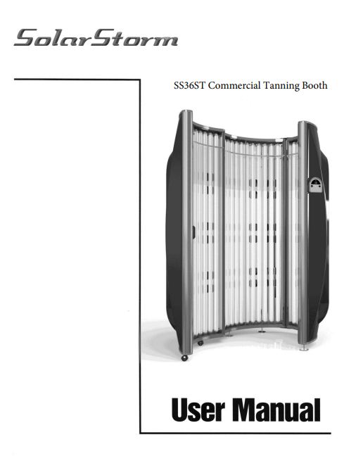 Solar Storm 36ST Commercial Tanning Booth Manual