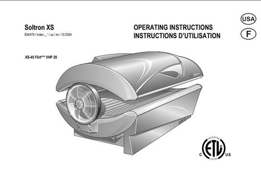 Soltron XS-45 Flirt VHP 20 Tanning Bed Manual
