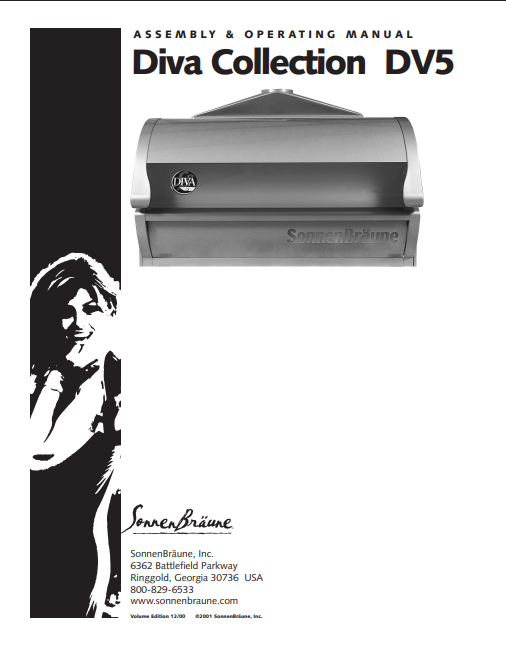 Sonnen Braune Diva DV5 12 Min Tanning Bed Manual