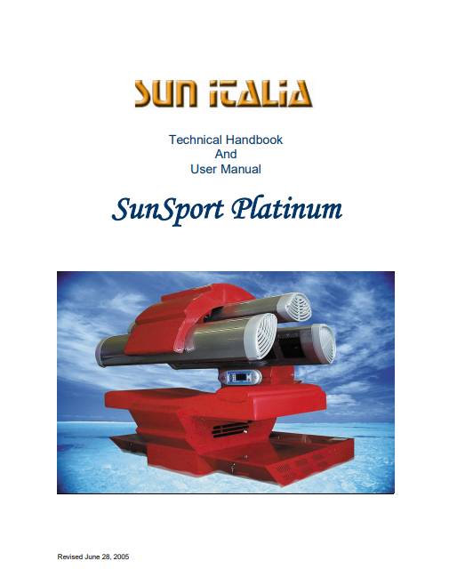 Sun Italia Sunsport Platinum Tanning Bed Manual