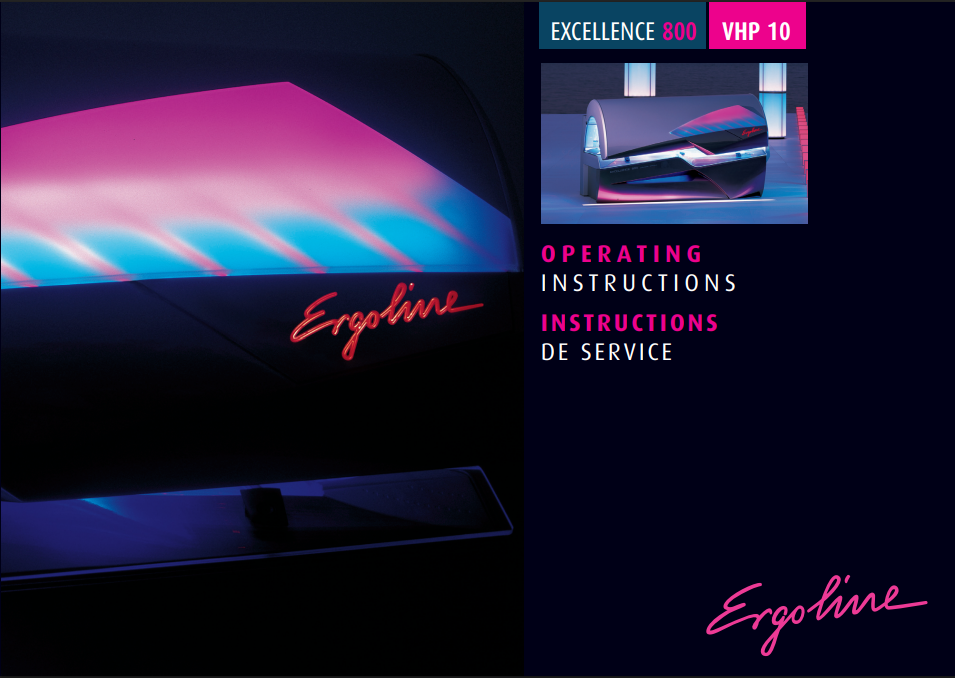Ergoline Excellence 800 VHP 10 Turbo Power Tanning Bed Manual